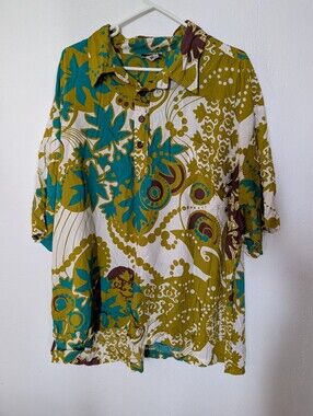 Vintage Manuhealii Rayon Hawaiian Aloha Shirt Button Up Pullover Mens 3XL